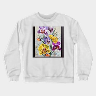 Orchids on canvas Crewneck Sweatshirt